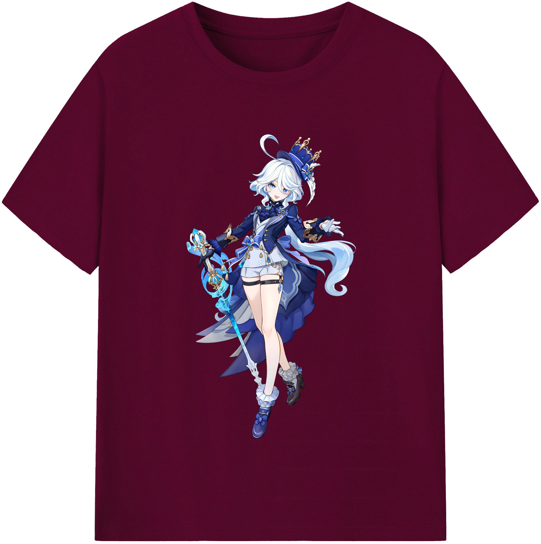 げんし神 フリーナ genshin Furina レディースカジュアルプリントTシャツ（綿100％）